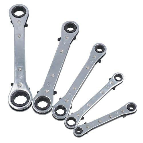 Ratchet Spanner Set Metric Sizes Double Ring Wrench TE075