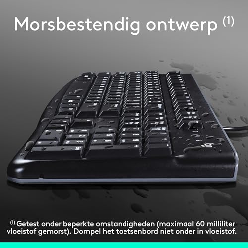 Logitech K120 Wired Keyboard for Windows, Optical Mouse with Cord, Full Size Keyboard, USB Plug and Play, Compatible with PC, Laptop - QWERTY US International layout - Afbeelding 5