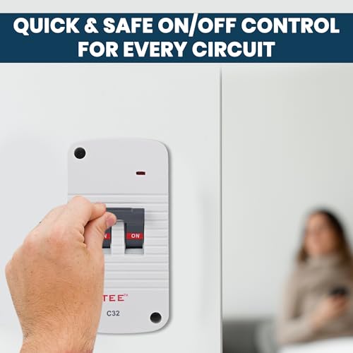Image of 32A Mini MCB with Enclosure | PVC Plastic Base Compact Circuit Breaker with Housing Box | Electrical Protection Switch for Home Office Industrial Residential Use