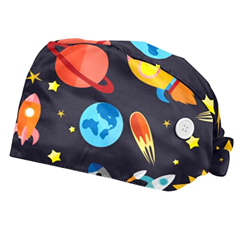 Chapeaux de travail JDEZ avec motif vaisseau spatial pour hommes et femmes lot de 2