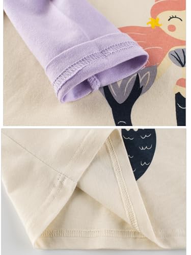 Image of Toddler Girls 2-Pack Long Sleeve T-Shirts Casual Graphic Cotton Tee Shirts (US, Age, 3 Years, Pink /Purple)