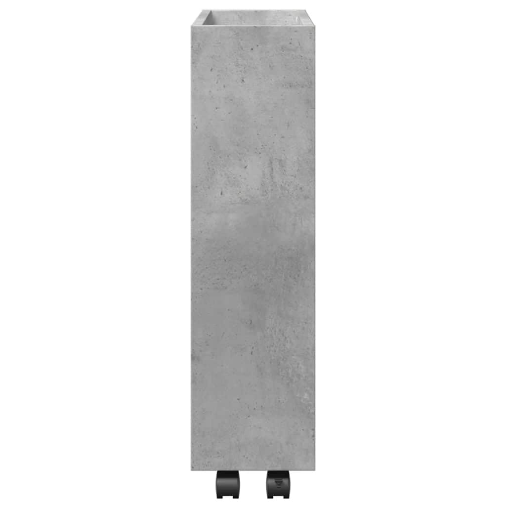 Carrello portaoggetti stretto a 3 ripiani, grigio cemento