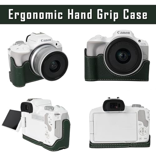 Funda para cámara Canon EOS R50 en cuero PU negro miniatura 2