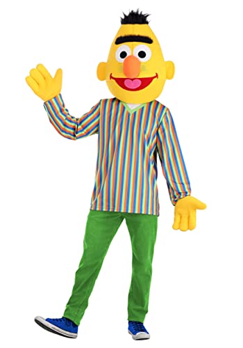 Officially Licensed Sesame Street Bert Costume for Adult Men with Mask and Gloves Halloween Outfit Large