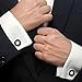 NiuKom Texas De Zavala Flag Cufflinks Personality Men's Shirt Cuff Links 2PCS Fashion Silver Round Accessories Gift for Men Woman Wedding Meeting