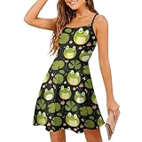 Ocasiones: este versátil vestido de verano con estampado de rana en hoja de loto te permite disfrutar de la libertad tanto en la vida diaria como en actividades deportivas. Gracias a su tela transpirable y su aspecto moderno, es la elección perfecta para salidas informales diarias, fiestas y reuniones. Maximiza tu potencial de estilo con estos trajes esenciales de vacaciones para mujer