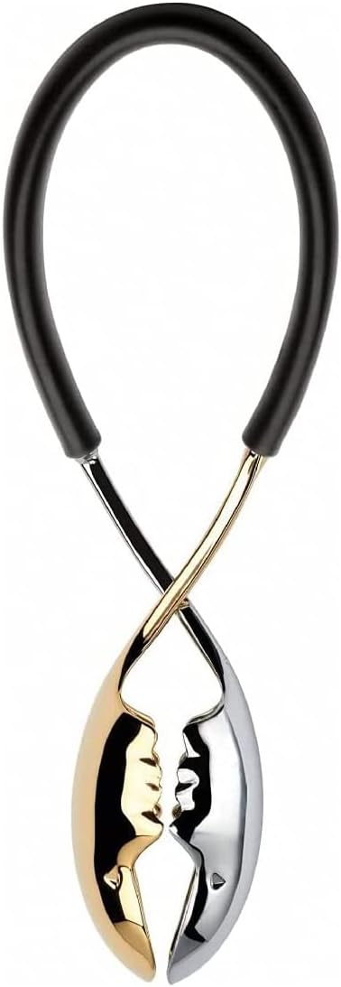BUGATTI Kiss Salad Tongs - Gold & Black. Made in Italy