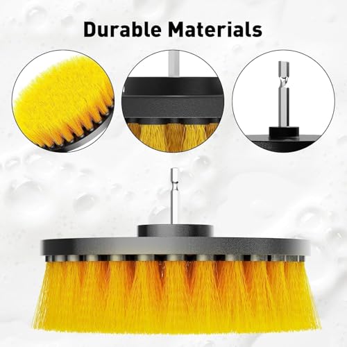 Image of 8 PC Power Scrubber Brush Set, Drill Brush Attachment Set, Scrubber Brush for Tile, Multipurpose Brushes for Cleaning of Bathroom Surfaces, Kitchen, Pool, Flooring and Car (Without Drill Machine)