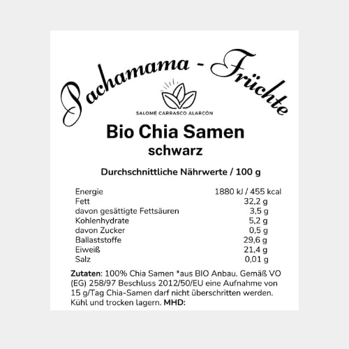 BIO Chia Samen 5 kg | schwarz | Vegan | Ohne Gentechnik
