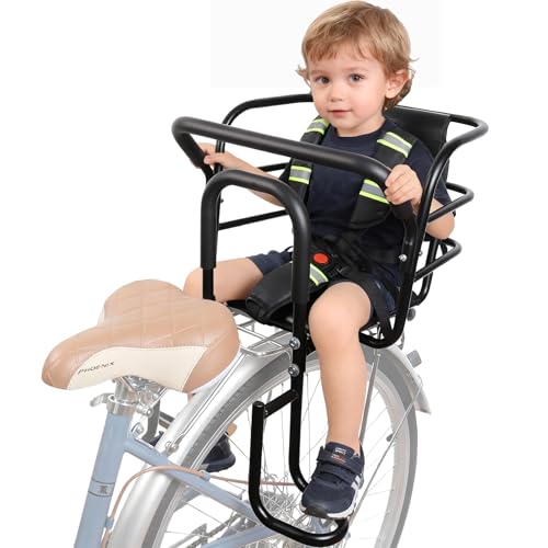 QMD Siège vélo Enfant arrière, avec Repose-Pieds, Dossier et Barre de Maintien, conçu pour Les...