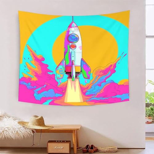 Tapisserie fusée spatiale 3D EEBSEIVNE 180x230cm grand format mural