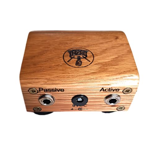 Buzzards Field Professional Wooden Percussion Stomp Box, Rhyth-Mic M5, with Preamp and Blender, Natural Wood