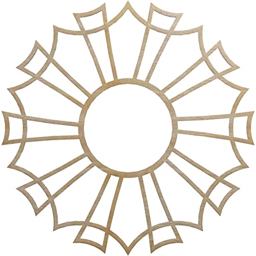 Image of Ekena Millwork 32 inchOD x 11 1 /4 inchID x 3 /8 inchT Augustus Wood Fretwork Pierced Ceiling Medallion, Hickory
