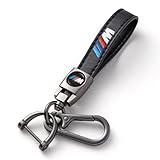 for BMW M Keyring, Leather Car Keychain Compatible with BMW M M2 M4 M5 M6 M8 X1 X2 X3 X5 X6 M135i M240i Z4 328i X7, Leather Keychain Lanyard for Car Key Fob Holder, Black
