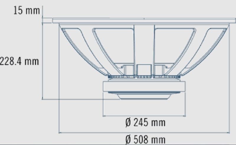 RCF LF21X451 21-inch Sub Woofer 2000 Wrms 4000 Watts Max 4.5" Fiberglass Inside | Outside Copper Voice Coil Dual Forced Air Vent 8 Ohm