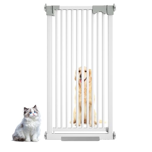 130/150cm Barriere de Securite Enfant sans Percage, Barrière de Sécurité Bébé ou Animaux pour Escaliers & Portes, Fermeture Automatique Barrière pour Chien et Chat (Largeur 76-83cm, 130cm)