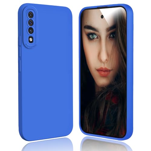 DESSEN Cover per Samsung Galaxy A50 - Silicone Custodia Antiurto Protezione Fotocamera Case Sottile e Morbida TPU Bumper Antishock Anti-Impronte, Blu Scuro