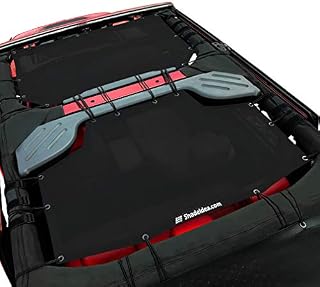 Shadeidea Jeep Wrangler Sun Shade JK Unlimited 4-Door Front & Rear-Black Mesh Screen
