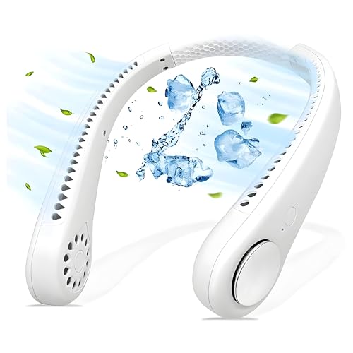 Image of Bladeless Neck Cooler - Portable Neck Fan for Heat Relief, Wearable Personal Air Conditioner with Adjustable Cooling, Rechargeable Bladeless Neck Fan for Outdoor Use, Lightweight Hands