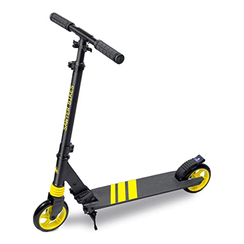 Sawyer Bikes - Patinete Ajustable y Plegable - Niños 6 a 12 Años (Amarillo)
