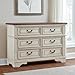 Signature Design By Ashley Realyn French Country Youth 6 Drawer Dresser, Chipped White & Brown