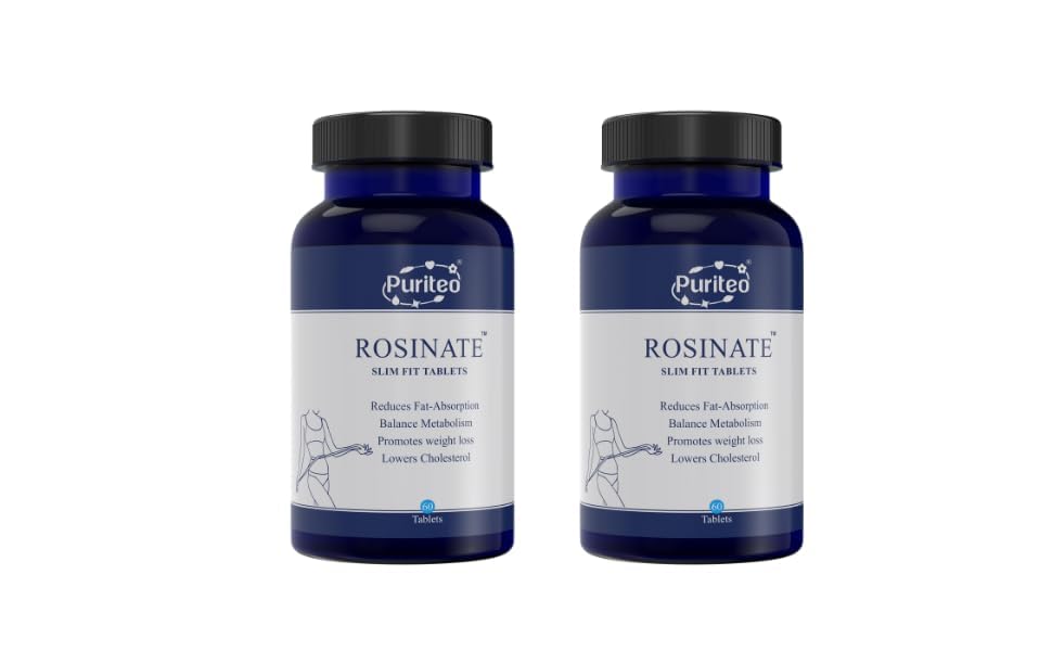 PURITEO – ROSINATE Best natural organic slimming tablets Diet fast and strong fat burner slim night time sleep for weight loss tablets for men & women -120 tablet(PACK-2) PURITEO – ROSINATE Best natural organic slimming tablets Diet fast and strong fat burner slim night time sleep for weight loss tablets for men & women -120 tablet(PACK-2)