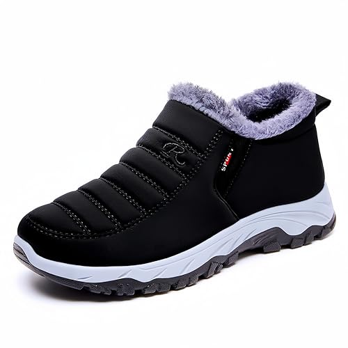 Image of Men's Cotton-Padded Shoes Winter Thickened Couple Snow Boots Warm Cotton Boots Women's Waterproof Snow Boots Warm and Cozy Ankle Boots