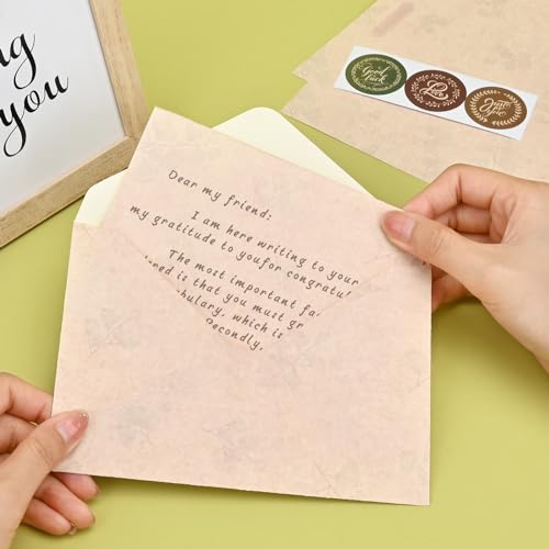 BAYTORY Conjunto de 48 peças de papel de papelaria e envelopes, papel de carta de amor estilo vintag