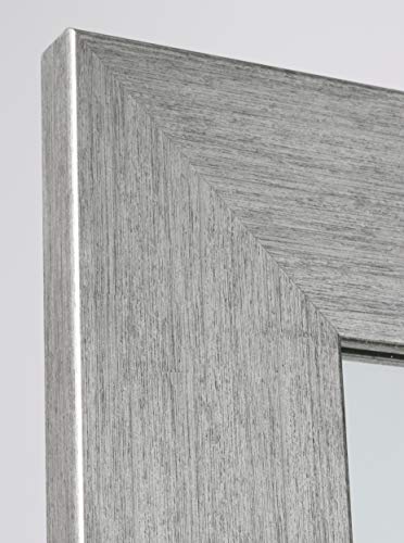 Brandtworks Stainless Grain Wall Mirror, 32" X 50", Flat Brushed Silver #TOP2