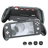 Grip for Nintendo Switch Lite, Comfortable & Ergonomic Asymmetrical Hand Grip with Upgraded Adjustable Stand and 4 Game Slots for Nintendo Switch Lite by OIVO- Thump Caps Included (Lite Rider)