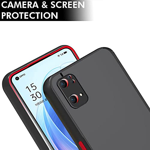 Image of TheGiftKart Translucent Hybrid Oppo Reno 7 5G Back Case Cover | Smoked Matte Back | 360 Degree Protection | Protective Hard Back Case Cover for Oppo Reno7 5G (Black Bumper)