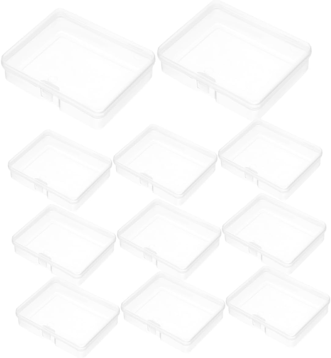 NOLITOY 3sets 20pcs Boxes Bead Storage Organizer Boxes with Hinged Lid Container for Easy Visibility and Quick Access for Small Item Organization and Travel Use 20pcs*3