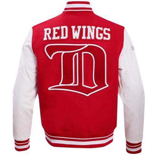 Pro Standard MENS NHL DETROIT RED WINGS RETRO CLASSICS VARSITY JACKET RED/WHITE XL - Image 6