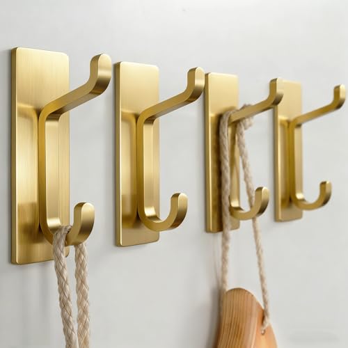 Josmimic Porte-serviettes sans perçage : crochets adhésifs extra-forts de 6 kg, crochets muraux autocollants pour salles de bain, crochets à serviettes et...