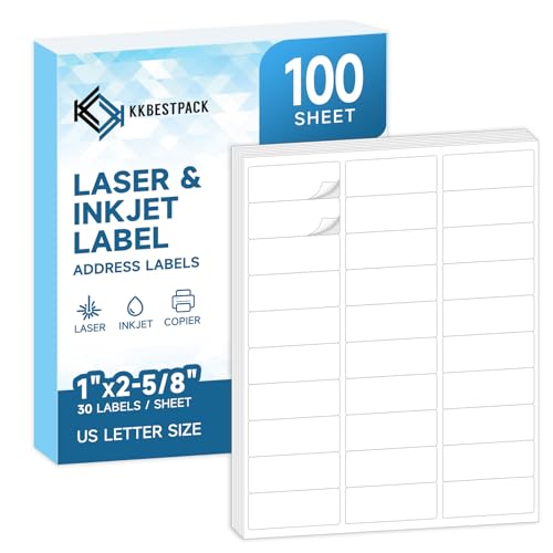 KKBESTPACK Label Sticker, Address Labels – 30 Up Shipping