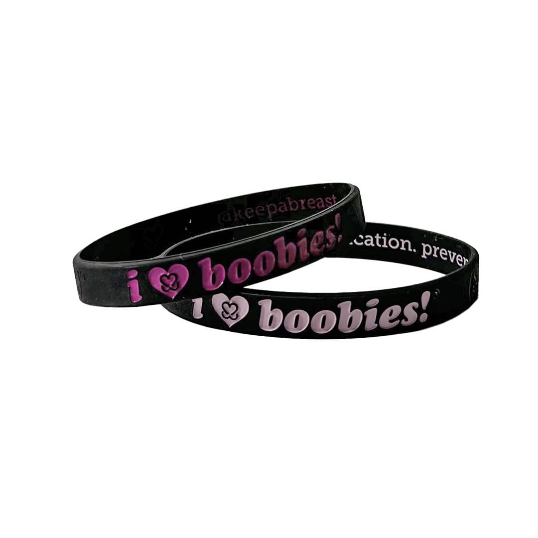 Keep A Breast I Love Boobies! Mini Bracelets Gothic 2-Pack