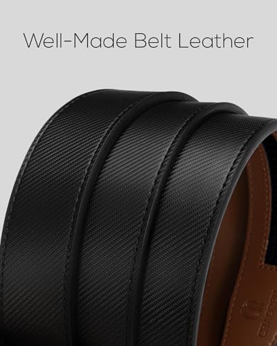 Image of CHAOREN Leather Ratchet Belt for men 1 3 /8 inch for Dress Pants - Micro Adjustable Belt Fit Everywhere