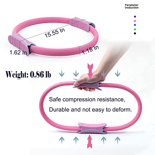Pilate Ring Circle,Fitness Ring Magic Circle,15"Magic Fitness Circle, Lightweight&Durable Foam Pads For Inner Thigh Workout,Toning Arms, Thighs/Legs&Core Fitness,Pilates Thigh Master (Purple) #TOP6