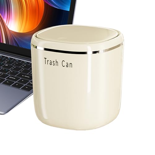 Generisch Mini cubo de basura para el escritorio, 2,6 litros de capacidad con tapa de cierre a presión, cubo de basura para cuarto de baño, cocina, dormitorio, así como para el hogar
