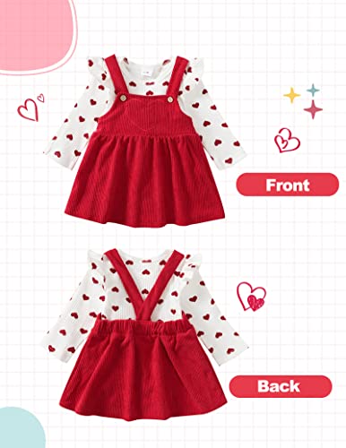Image of Newborn Baby Girl Clothes Toddler Long Sleeve Ruffle Romper Top Infant Skirt Set Little Girl Overall Dress