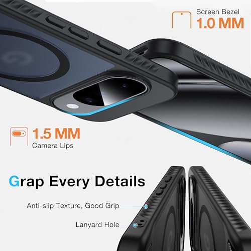 Image of for Google Pixel 10 Case /Pixel 10 Pro Case with MagSafe[Invisible Kickstand][Charge While Standing][Military Shockproof] Translucent Matte Soft Silicone Bumper Pixel 10 /10 Pro Phone Case,Black