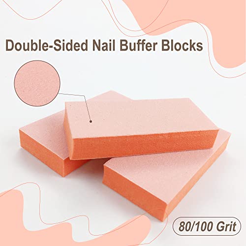 Noval Nail File And Buffer-50 Pcs Nail Buffer Block 12 Pcs Nail Files For Acrylic Nails Nature Nails 100/180 Grit Nail Files #TOP2
