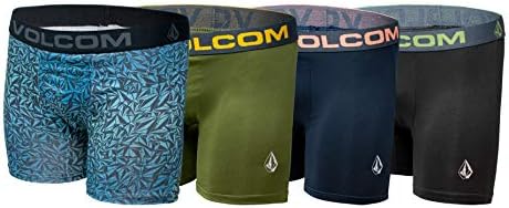 Volcom Boys Boxer Briefs Performance Underwear (Multi/Green/Blue/Black, Medium 8-10)