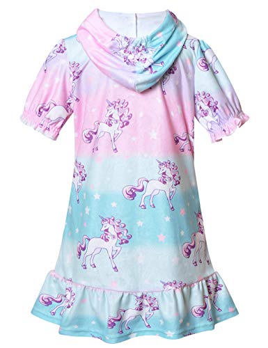 Image of CHILDRENSTAR Girls Swim Coverups Terry Swimsuit Cover-Up Hooded Zip-Up Beach Robe