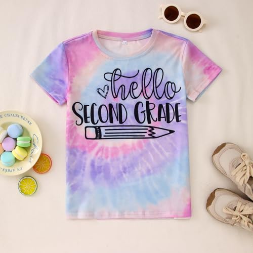 Image of MODNTOGA Kid Girl Boy First Day of School Shirt Back to School T-Shirt Hello Kindergarten 1st 2nd 3rd Grade Graphic Tee Tops