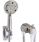 All Metal Tub Spout With Diverter, 6 Settings Hand Held
