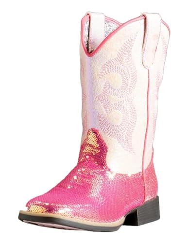 Twister Western Boots Girls Krissy Sequins Square Hot Pink 446004730