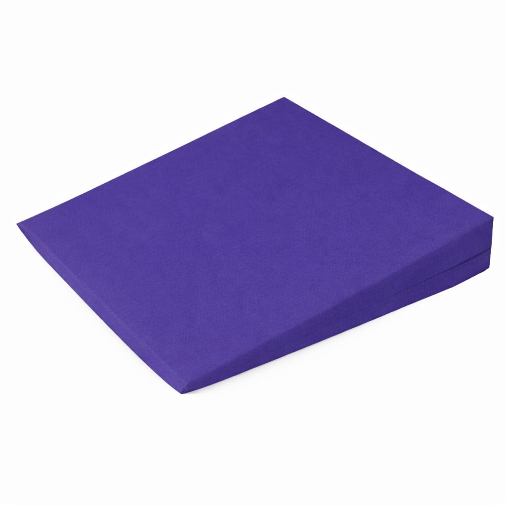 Brillars 11 Degree Wedge Seat Pillow for Back Pain Relief & Posture Support – Ideal for Comfort During Long Sitting Periods – 37x37x9cm (Purple)