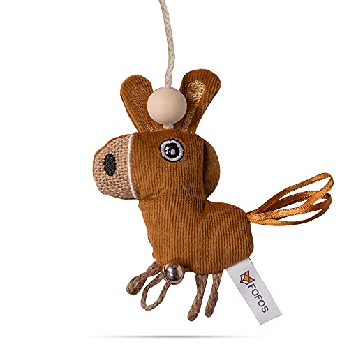 Image of BarkButler x Fofos Cat Wand Toy Donkey Interactive Cat Teaser Toy | US Grade Catnip Inside | for Kittens + Older Cats | Durable Wooden Stick + Robust Rope | Plush Donkey Toy | Durable Pet Toy