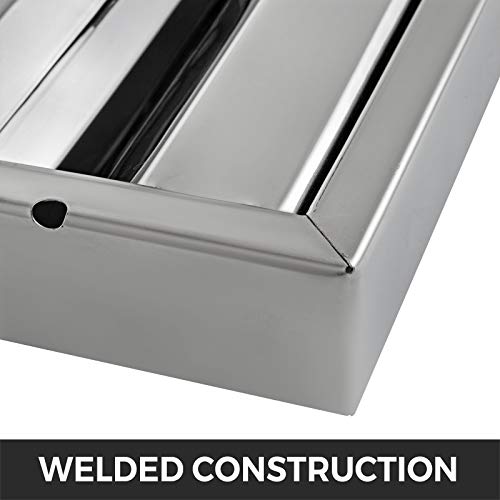 Vbenlem Pack Of 6 Hood Filters 19.5W X 19.5H Inch, 430 Stainless Steel 4 Grooves Commercial Hood Filters, Range Hood Filter For Grease Rated Commercial Kitchen Exhaust Hoods #TOP6